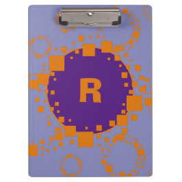 Pranchetas Monograma Inicial Laranja Púrpura Círculos Arte