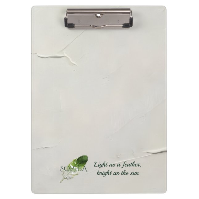 Pranchetas Monograma Personalizada de Pena Verde Sage (Frente)