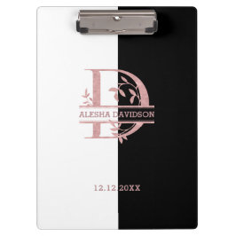 Pranchetas Monograma Personalizado de Divisão Dourada Elegant