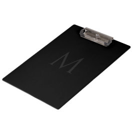 Pranchetas Monograma Personalizado Elegante Preto Profissiona