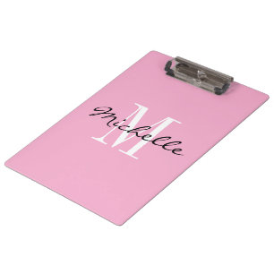 Pranchetas Monograma personalizado elegante rosa pastel