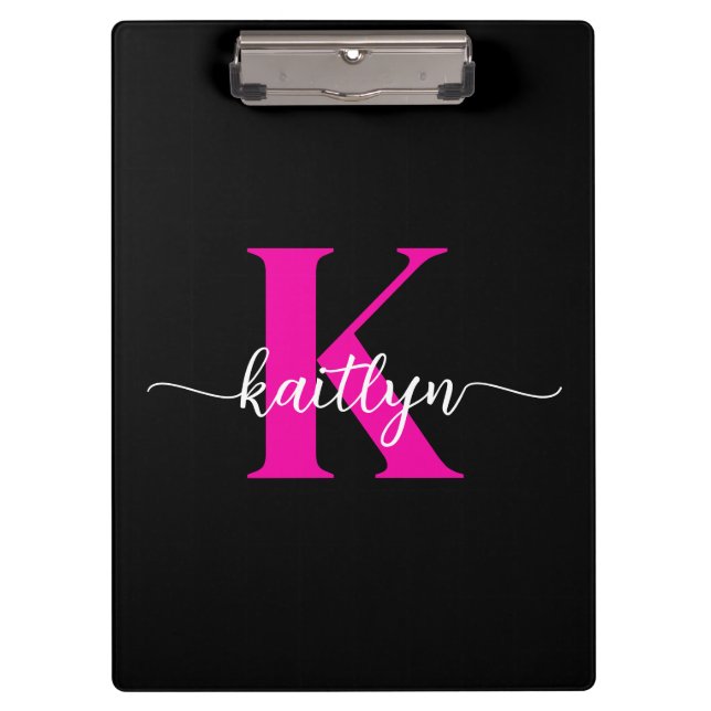 Pranchetas Monograma Rosa Preto (Frente)