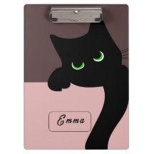 Monograma Roxo de Gato Preto Fofo Espiando