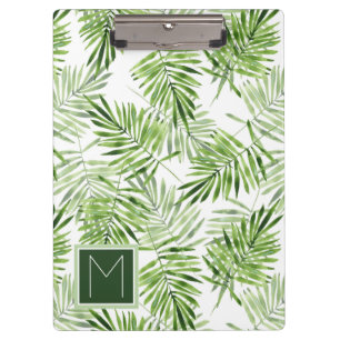 Pranchetas Monograma verde das folhas de palmeira  