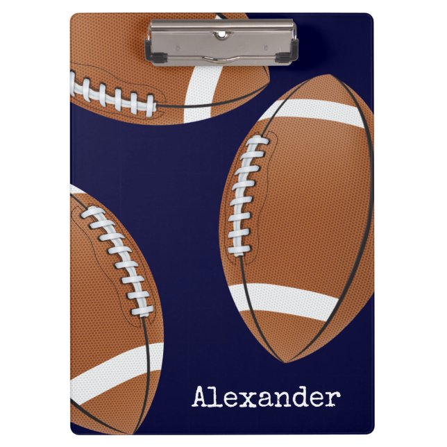 Pranchetas Monogramas Marinho de futebol Blue Planner (Frente)