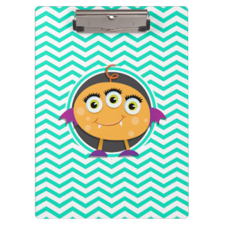 Pranchetas Monstro Laranja; Aqua Green Chevron