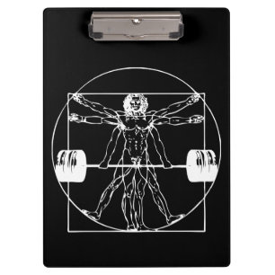 Pranchetas Montagem - Homem Barbell Vitruviano
