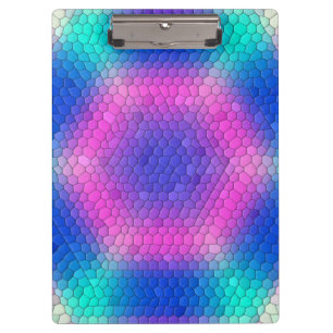 Pranchetas Mosaico Hexágono Rosa com Gradação Azul