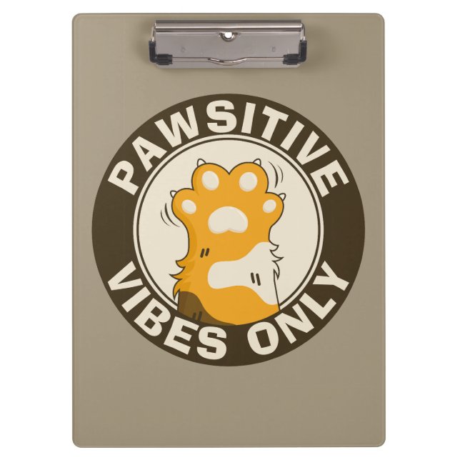 Pranchetas Motivational Cat Pawsitive vibes only School (Frente)