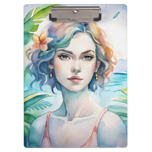 Pranchetas Mulher bonito pintada por aquarela