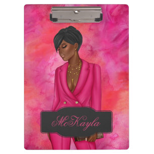 Pranchetas Mulher-chefe afro-americana personalizada