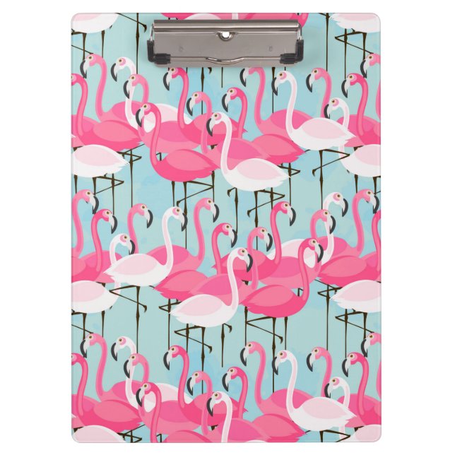 Pranchetas Multidão cor-de-rosa e branca de flamingos (Frente)