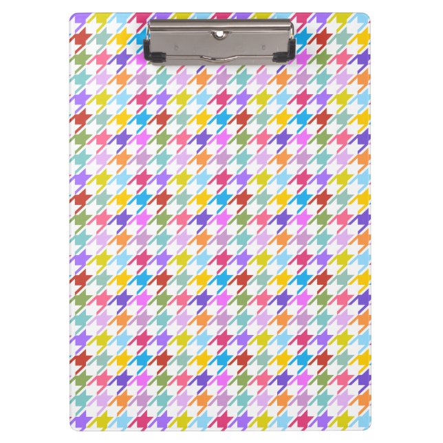Pranchetas Múltiplas cores Houndstooth+Padrão Branco (Frente)