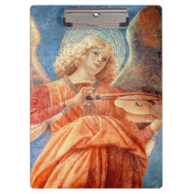 Musical angel playing the violin fresco