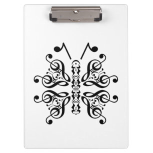 Pranchetas Musical Butterfly Music Note Scroll Design