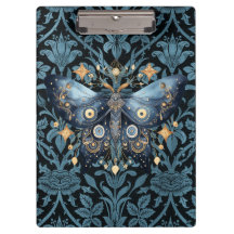 Mystical Watercolor Blue e Dourada Night Moth