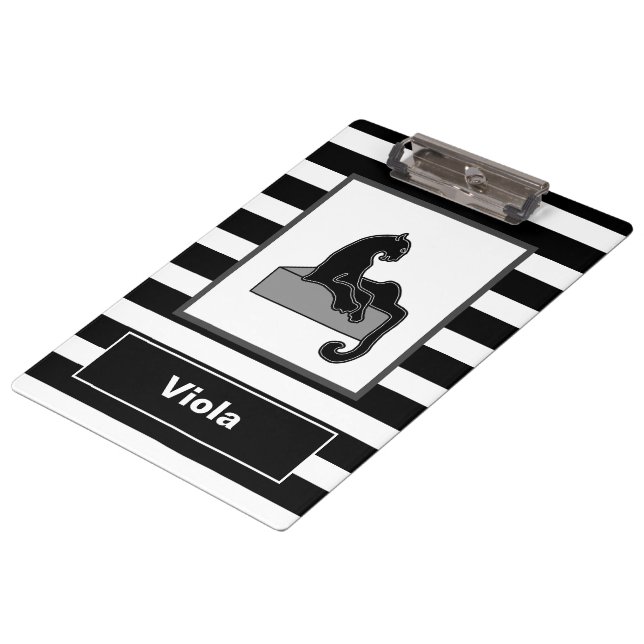 Pranchetas Na moda Black Panther Cat White Modern (Inclinado)
