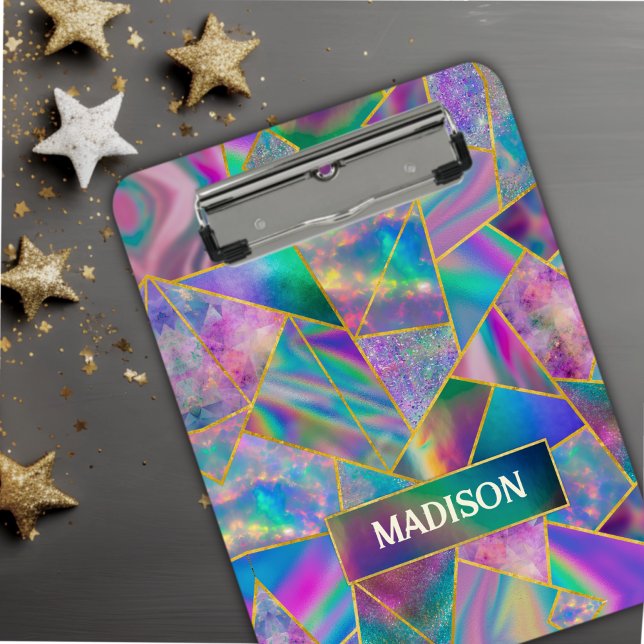 Pranchetas Na moda holographic chic faux gold (Criador carregado)