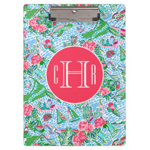 Pranchetas Nantucket Preppy Palm Beach Impressão Monogramed