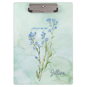 Pranchetas Não me esqueças Flor de Jardim Aquarela Personaliz