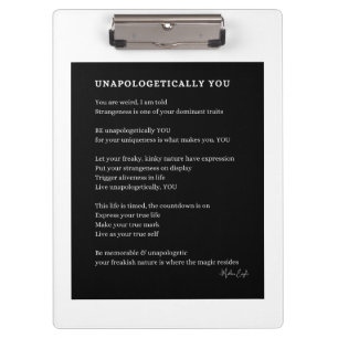 Pranchetas Não se desculpem, você é poema poster wall