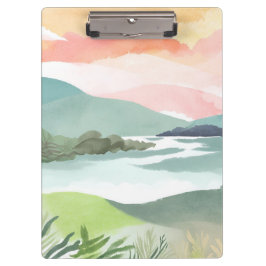 Pranchetas Nascer do Sol na Manhã do Lago | Natureza em Aquar