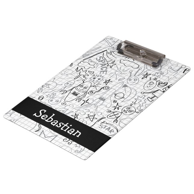 Pranchetas Navio Robô Personalizado E Lua Alienígena (Inclinado)