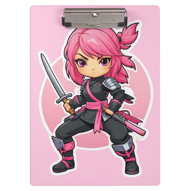 Pranchetas Ninja Girl Rosa (Frente)