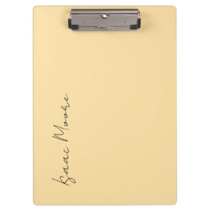 Pranchetas Nome Caligrafia Script Elegante Simples Creme Bege