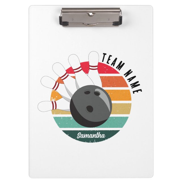 Pranchetas Nome da Equipe e do Player de Pins de Retro Person (Frente)