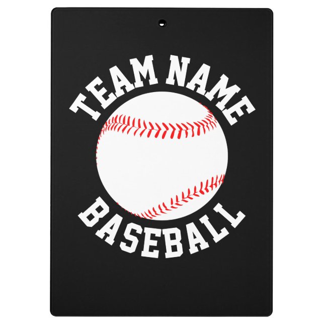 Pranchetas Nome da Equipe Personalizada do Treinador Baseball (Verso)