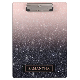 Pranchetas Nome de cintilações preto e rosa modernos