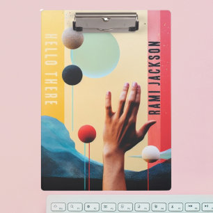Pranchetas Nome do Monograma da Árvore Colorida na moda Abstr