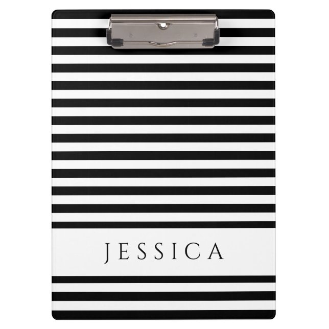 Pranchetas Nome do Padrão Striped Preto E Branco (Frente)