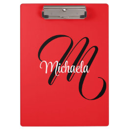 Pranchetas Nome inicial do monograma moderno minimalista verm