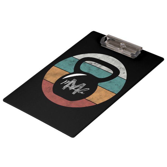 Pranchetas Nome inicial do monograma personalizado da Vintage (Inclinado)