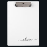 Pranchetas Nome Monograma Feminino Moderno Preto Branco Scrip<br><div class="desc">Prancheta de Planejamento de Nome Monograma Preto e Branco. Isso faz o presente perfeito de aniversário de 16 anos,  casamento,  chá de noiva,  aniversário,  chá de bebê ou festa de despedida de solteira para alguém que ama luxo glamoroso e estilos chiques.</div>