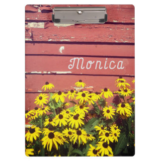 Pranchetas Nome Personalizado com Madeira e Flores Russas