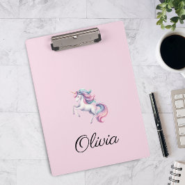 Pranchetas Nome Personalizado de Cor de Água do Unicórnio Cut