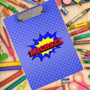 Pranchetas Nome personalizado de quadrinhos de super-heróis 