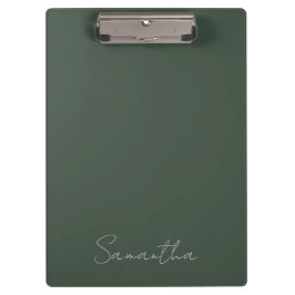 Pranchetas Nome personalizado elegante Verde escuro