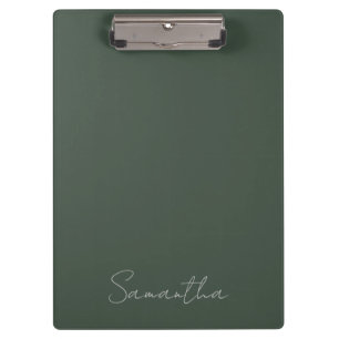 Pranchetas Nome personalizado elegante Verde escuro