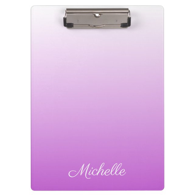 Pranchetas Nome personalizado Lilac roxo ombre (Frente)