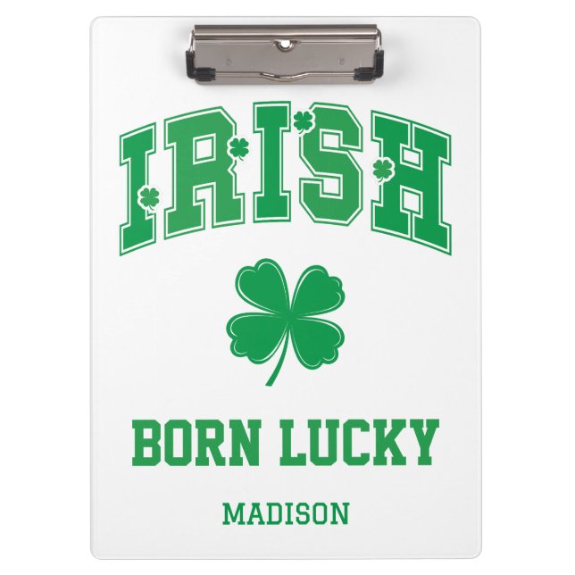 Pranchetas Nome personalizado Nascer irlandês sorte (Frente)