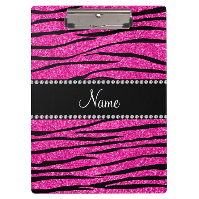 Pranchetas Nome personalizado: neon hot pink glitter strips (Frente)