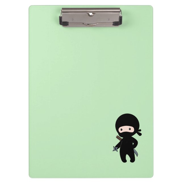 Pranchetas Nome personalizado Tiny Ninja em Verde (Frente)