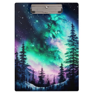 Pranchetas Norte Celestial Aurora Borealis Acende Vívido