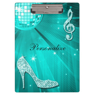 Pranchetas Nota Musical Brilhante em Azul Turquesa & Salto Ag