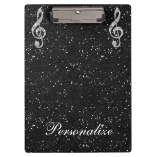 Pranchetas Nota Musical Diamantada Glitzy Espelhada Personali
