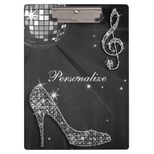 Pranchetas Nota Musical e Salto Alto Brilhantes